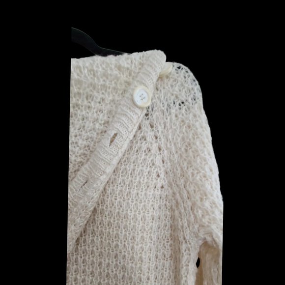 Cream Knit Sweater, Women's Large - Picture 4 of 4